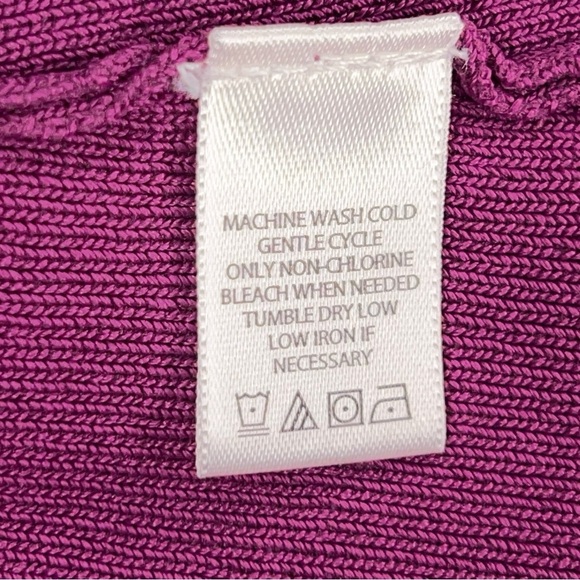 Vintage 90s George Small Purple Knit Cardigan Sweater  3/4 Sleeve  Stretch Retro - Picture 10 of 12